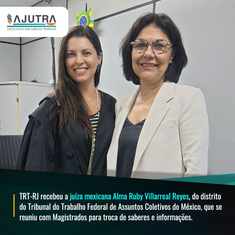 TRT-RJ recebeu a juíza mexicana Alma Ruby Villarreal Reyes, do distrito do Tribunal do Trabalho Federal de Assuntos Coletivos do México, que se  reuniu com Magistrados para troca de saberes e informações.