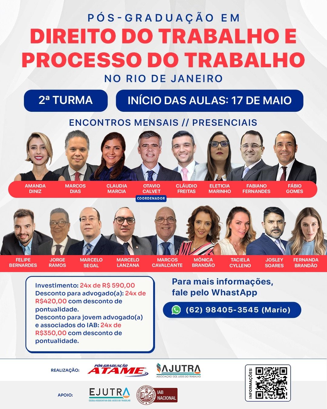 PÓS-GRADUAÇÃO EM DIREITO DO TRABALHO E PROCESSO DO TRABALHO